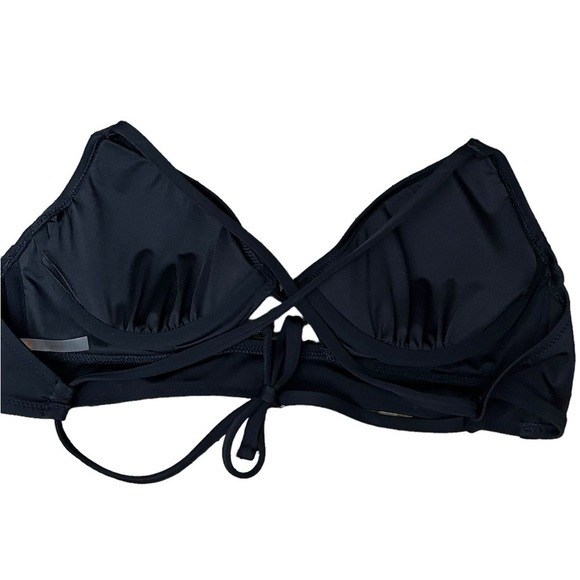 Shade & Shore Womens Black Cut Out Strappy Bikini Top 34C Beach Boho Modest Swim - Picture 5 of 9
